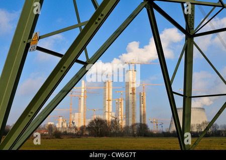 Sito in costruzione powerplant Hamm, Germania, Renania settentrionale-Vestfalia, la zona della Ruhr, Hamm Foto Stock