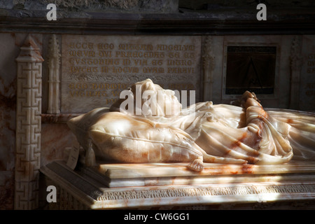 Tomba di Lady Maidstone in St Davids Cathedral, Pembrokeshire National Park, Wales, Regno Unito, Gran Bretagna, GB Foto Stock
