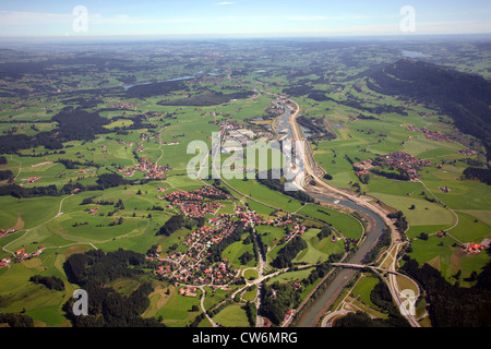 Vista sulla valle di Iller, in Germania, in Baviera Foto Stock