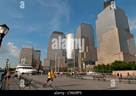 Centro finanziario Porto One World Trade Center di New York City Manhattan Foto Stock