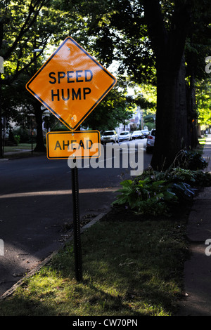 Gobba Speek segno. Oriente Rock quartiere. New Haven, CT. Foto Stock