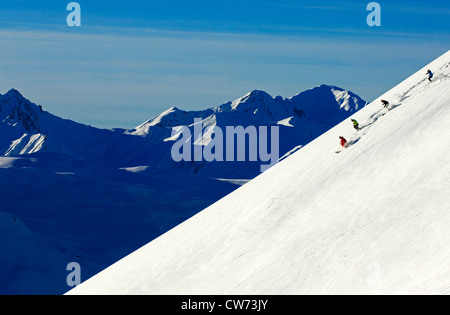 I fuori pista di Les Mnuires ski resort, Francia Foto Stock