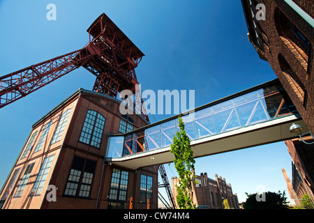 Copricapo di ex miniera di carbone Rheinpreussen 4, in Germania, in Renania settentrionale-Vestfalia, Moers Foto Stock