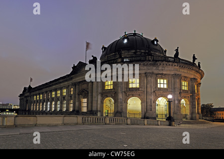 Bode Museum sull'isola dei musei di notte, Germania Berlino Foto Stock