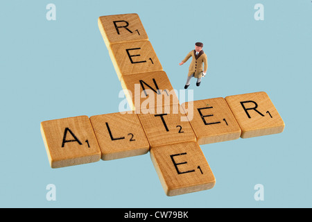 Immagine simbolica età, povertà e morte, Foto Stock