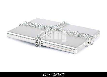 Computer Security concetto con il computer portatile e la catena Foto Stock