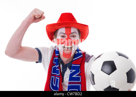 Inglese tifoso di calcio Foto Stock