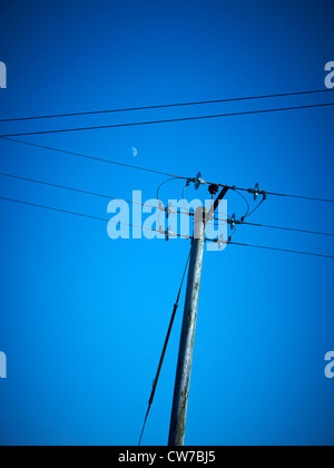 Telefono cassetta di giunzione con la luna Foto Stock