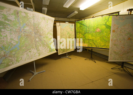 L'Europa, Germania, Brandeburgo, protzel, anti-bunker atomico di harnekop, controllo militare hall Foto Stock