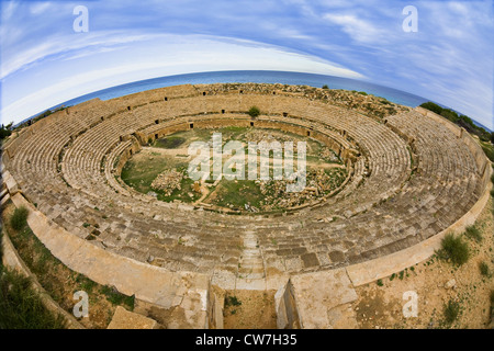 Anfiteatro, Libia, Leptis Magna Foto Stock