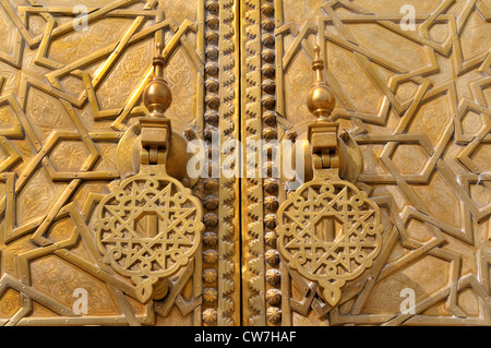 Portico del Palazzo Reale, Dar El Makhzen, a Place des Alaouites, Marocco, Fes Foto Stock