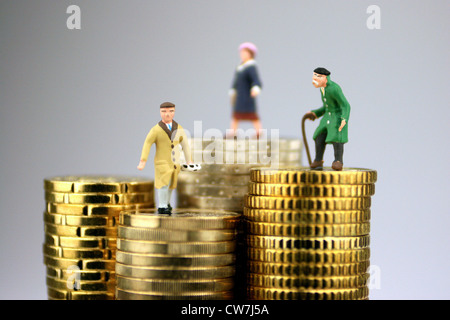 Poco figure sulle monete Foto Stock