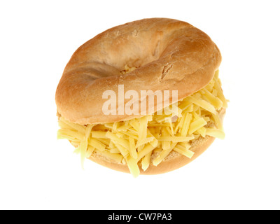 Preparato di fresco Bagel formaggio tagliato con n. di persone e di un tracciato di ritaglio Foto Stock