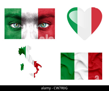 Set di varie bandiere Italia Foto Stock