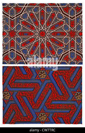 Ornamenti moresco dell'Alhambra Foto Stock