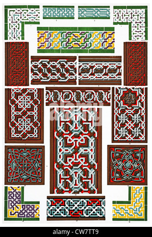 Ornamenti moresco dell'Alhambra Foto Stock