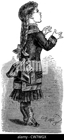 Moda per bambini nel 1881 Foto Stock