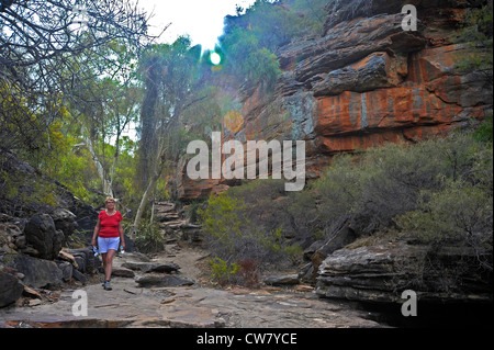 A piedi la Gorge Trail nel Kalbarri National Park Australia Occidentale Foto Stock