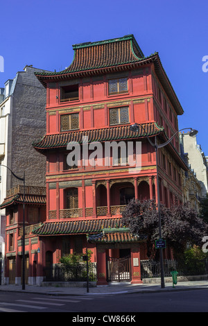 La loo House Pagoda nel quartiere 8, Parigi, Ile de France, Francia, Europa UE Foto Stock
