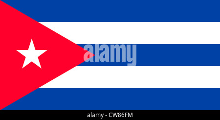 Bandiera nazionale della Repubblica di Cuba. Foto Stock