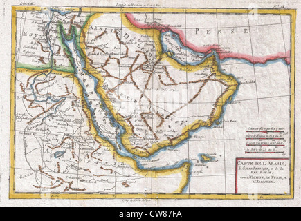 1780 Raynal e Bonne Mappa di Arabia e Abissinia Foto Stock