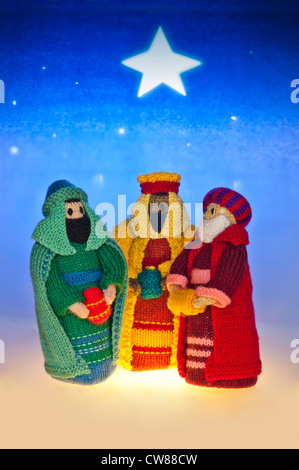 Tre Re seguendo la stella della sera della vigilia di Natale Foto Stock