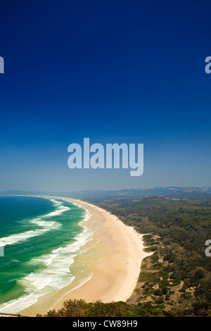 Vista panoramica della spiaggia di Byron Bay, nuovo Galles del Sud, Australia Foto Stock