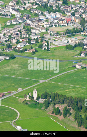 Muottas Muragl, Svizzera. Viste di Celerina dalla cima del Muottas Muragl. Foto Stock