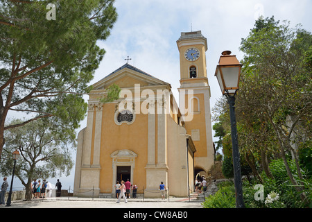 L'église, Èze, Côte d'Azur, Alpes-Maritimes, Provence-Alpes-Côte d'Azur, in Francia Foto Stock