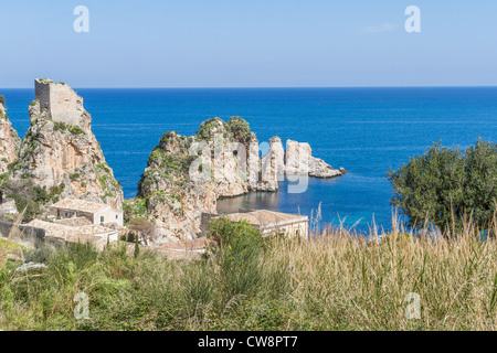 Tonnara di Scopello, Sicilia, Italia Foto Stock