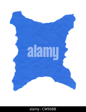 Isolato su bianco astratto carta blu sullo sfondo di forma Foto Stock