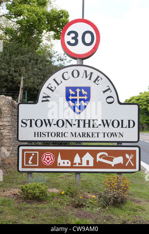 Stow-su-il-Wold: digital signage Foto Stock