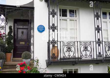 Nathaniel Hawthorne placca in Lansdowne Circus Leamington Spa Warwickshire, Inghilterra Foto Stock