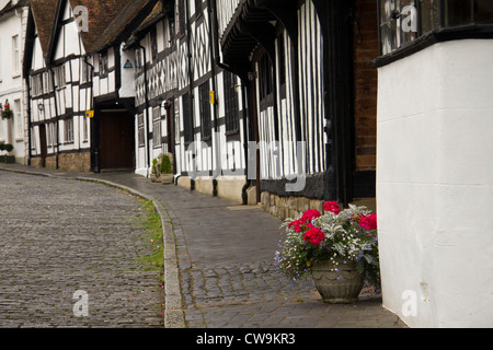 Tudor case in Mill Street, Warwick, Warwickshire, Inghilterra Foto Stock