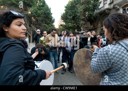 Womens giorno copertura da premere in marzo 2012 Il Cairo Egitto Foto Stock