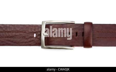 Cintura in pelle parrone isolato su bianco Foto Stock