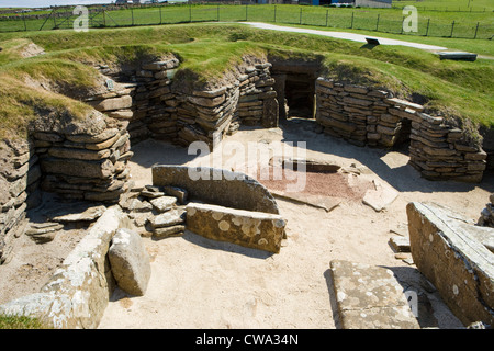 Skara Brae, insediamento neolitico, isole Orcadi Scozia, Regno Unito. Foto Stock