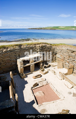 Skara Brae, insediamento neolitico, isole Orcadi Scozia, Regno Unito. Foto Stock