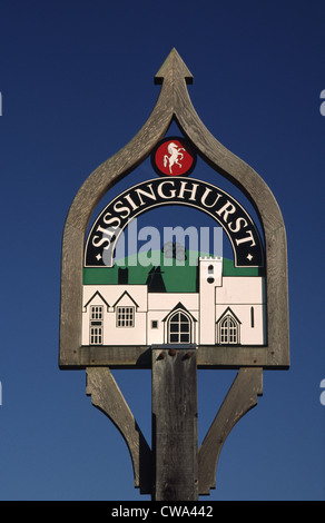 Segno del villaggio di Sissinghurst nel Kent, Inghilterra Foto Stock