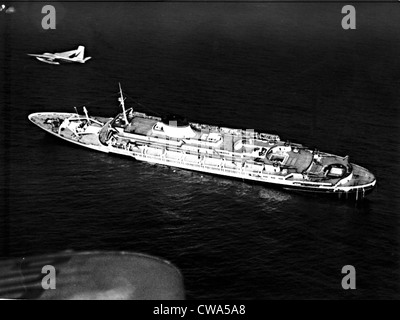 ANDREA DORIA, l'Italiano ocean liner affonda nell'oceano, 60 miglia fuori di Nantucket Island, 25 luglio 1956, dopo il suo Foto Stock