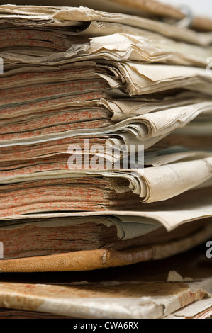 Berlino, close-up di pagine di un vecchio libro Foto Stock