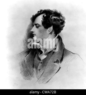 George Gordon Byron, Lord Byron. Incisi da H. Meyer, da un disegno originale di G.H. Harlow.. La cortesia: CSU Archivi / Foto Stock