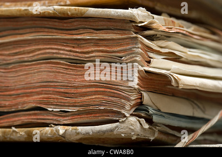 Berlino, close-up di pagine di un vecchio libro Foto Stock