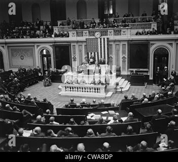 Il conteggio del voto elettorale nel febbraio 11, 1925, che ha portato alla rielezione del Presidente Calvin Coolidge (1872-33). Foto Stock