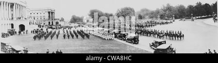 Il presidente Warren Harding's (1865-1923) funerale, una vista panoramica delle cerimonie presso l'U.S. Capitol, Washington, D.C. Foto Stock