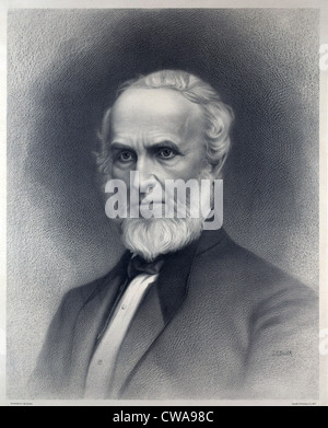 John Greenleaf Whittier (1807-1892), American Quaker e verità poeta. 1877 ritratto. Foto Stock