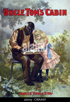 Poster per un 1899 produzione teatrale di Harriett Beecher Stowe, Capanna dello zio Tom che mostra lo zio Tom e Eva la lettura. Foto Stock