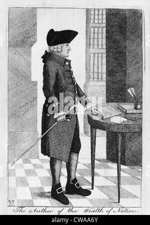 Adam Smith (1723-1790) autore del 1776 classic prenota su economia, "un'indagine sulla natura e le cause della ricchezza delle Foto Stock