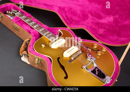 Bella vintage GIBSON ES295 corpo cavo chitarra in caso Foto Stock