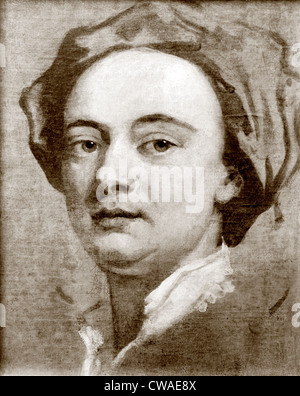 John Gay (1685-1732), poeta inglese e drammaturgo, meglio conosciuta per il BEGGERS OPERA, 1728. Gay associata con Alexander Pope, Foto Stock